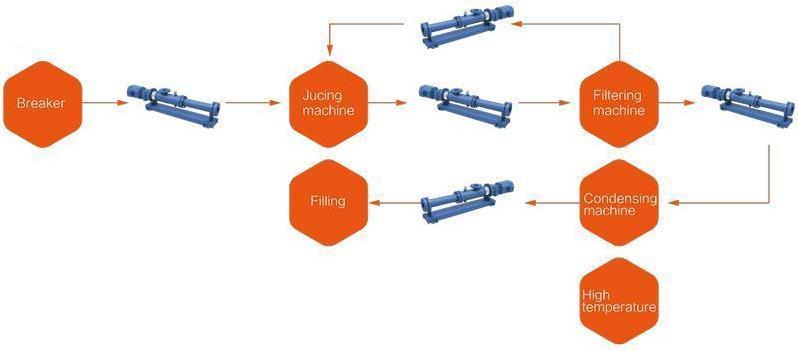 مخطط انسيابي لمضخة صناعة العصير